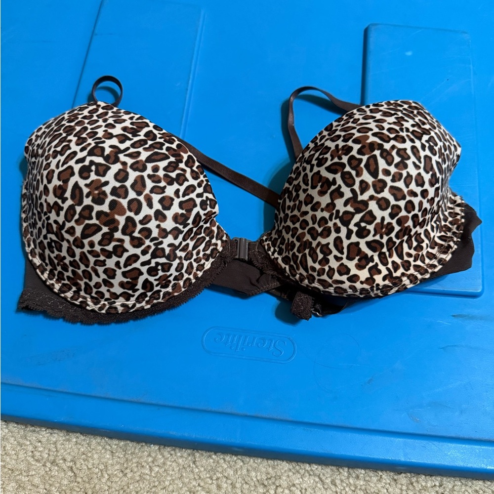 Brown leopard print bra